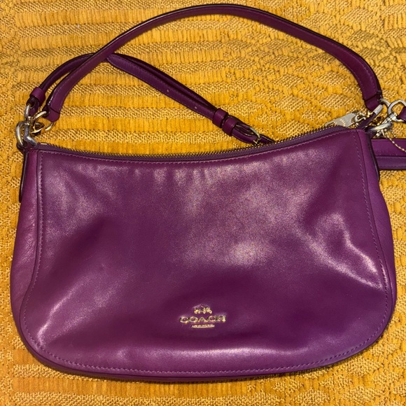 Coach Purple Crossbody Purse with removable strap. Can be worn on the shoulder. - Picture 2 of 5